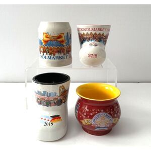 Christkindlmarket Lot of 4 Mugs Steins Christmas Market CHICAGO 15' 16' 17' 19'